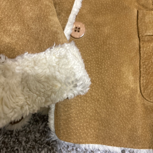 Vintage XOXO Leather Jacket Fur Collar Lined Women's Size XL Tan  Y2K 90s - Picture 12 of 13